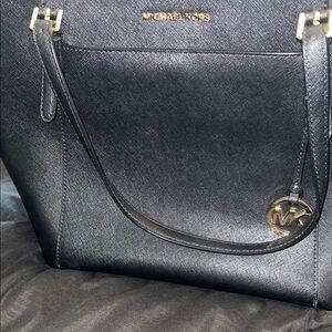 Michael Kors Black Tote with Gold Accents